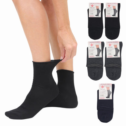 Calze Donna Sanitarie caldo cotone 5  PAIA, Calzino Senza Elastico Per Diabetici, 100% Made in Italy