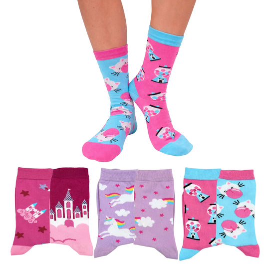 Calze Bambina in COTONE 3 Paia, Calzini Ragazza per Scuola Tempo Libero in cotone Made in Italy SPAIATI