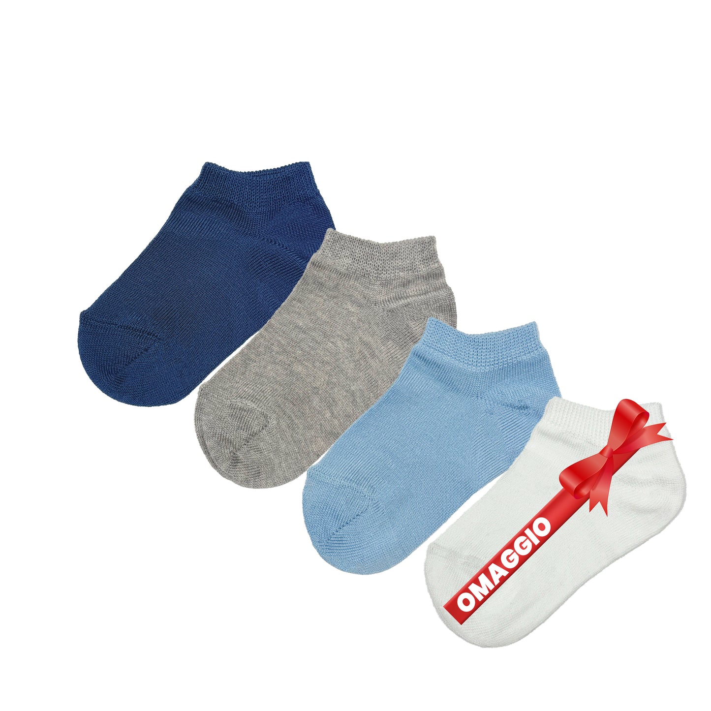 Calzini Corti Neonato Cotone 4 Paia Calze fantasmini leggeri filo di scozia 6 12 18 mesi Made in Italy  TINTA UNITA