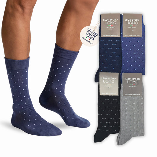 Calze Uomo Cotone Rigate corte 4 Paia calze uomo Fantasia calze Filo di Scozia Moda in Italy MICRO