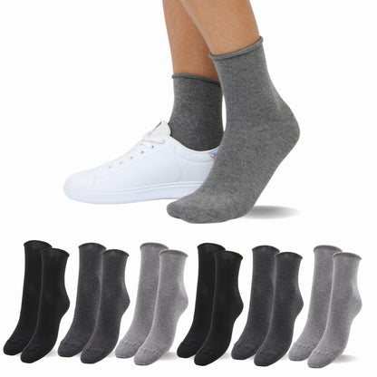 Calzini Donna senza elastico, Calze Donna Caldo Cotone 3/6 Paia Calzino Corto Moda Made in Italy