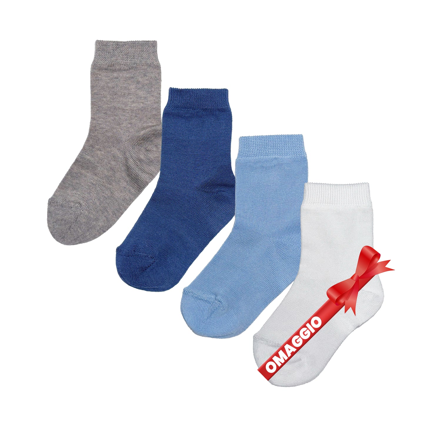 Calzini Neonato Cotone 4 Paia Calze leggere filo di scozia 6 12 18 mesi Made in Italy  Tinta unita