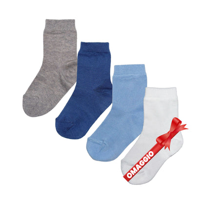 Calzini Neonato Cotone 4 Paia Calze leggere filo di scozia 6 12 18 mesi Made in Italy  Tinta unita