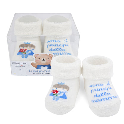 Calze Neonato Calzino Regalo Baby Shower Scarpine Babbucce bambini Primi Mesi Taglia Unica Made in Italy M-ASS2