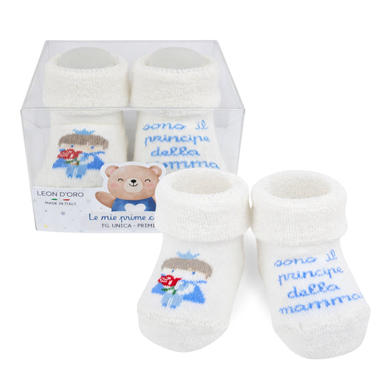 Calze Neonato Calzino Regalo Baby Shower Scarpine Babbucce bambini Primi Mesi Taglia Unica Made in Italy M-ASS2