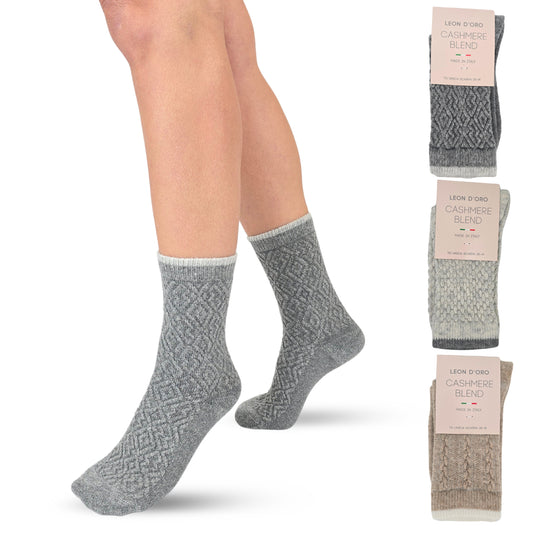 Calze Cashmere Donna Calzini Lana e Cachemire Termici Invernali Made in Italy LINKS ASS2