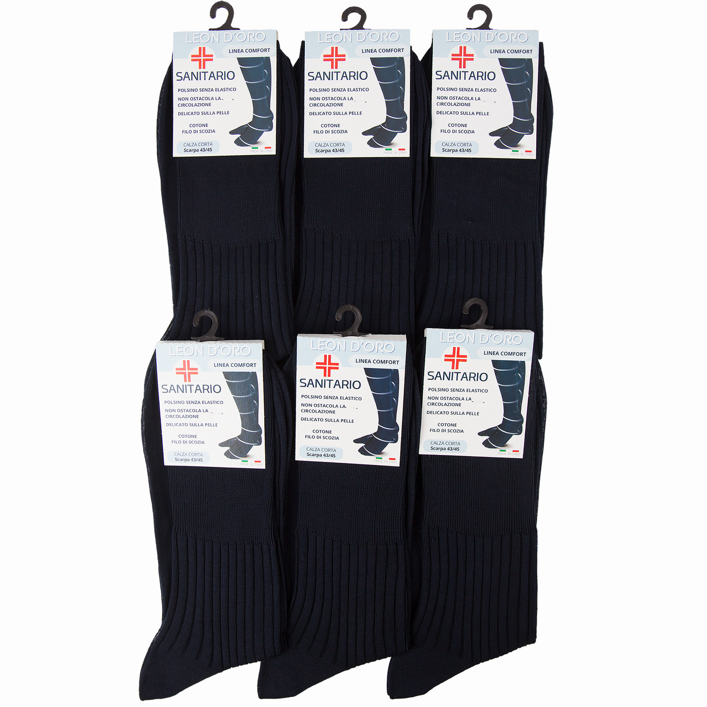 Calze Uomo Diabetici cotone filo di scozia Super Leggere CALZE SANITARIE Calze a costina SENZA ELASTICO 6 PAIA CALZE MADE IN ITALY