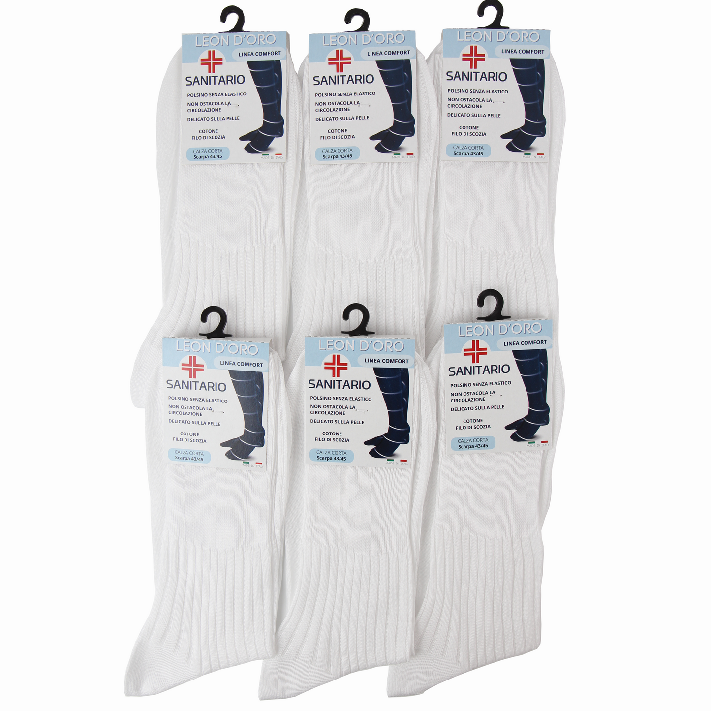 Calze Uomo Diabetici cotone filo di scozia Super Leggere CALZE SANITARIE Calze a costina SENZA ELASTICO 6 PAIA CALZE MADE IN ITALY