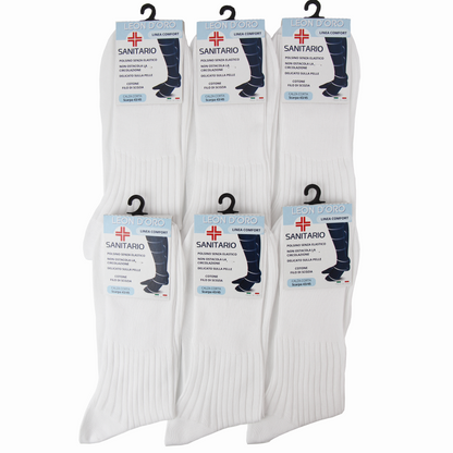 Calze Uomo Diabetici cotone filo di scozia Super Leggere CALZE SANITARIE Calze a costina SENZA ELASTICO 6 PAIA CALZE MADE IN ITALY