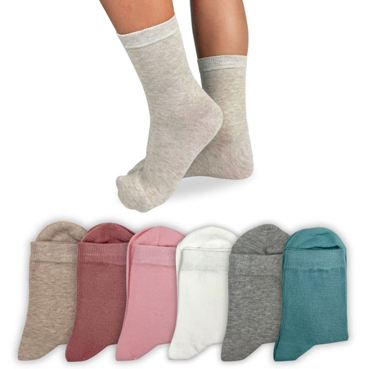 Calze Bambina in Cotone, Calzini Ragazza per Scuola Tempo Libero in caldo cotone 6 Paia ASSF2