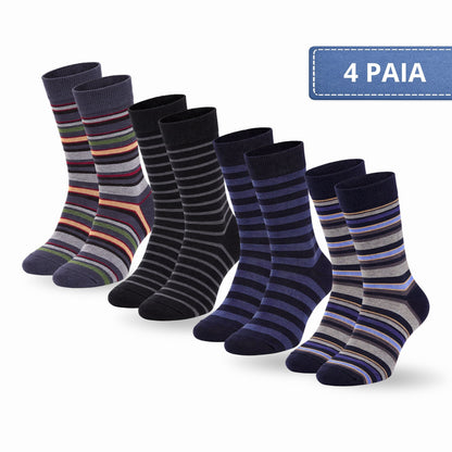Calze Uomo Cotone Rigate corte 4 Paia calze uomo Fantasia calze Filo di Scozia Moda in Italy