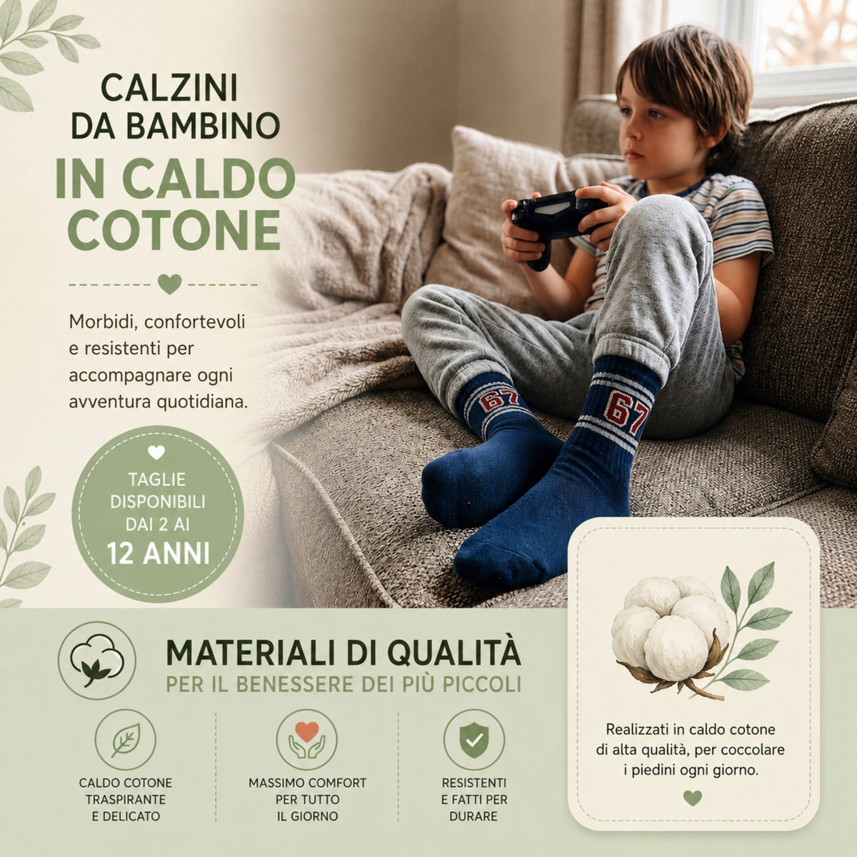 Calzini Bambino CALDO COTONE 4 Pai,a Calze Bimbo Fantasia Calze Bambino Made in Italy ASS1