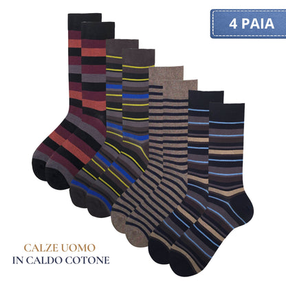 Calze Uomo Caldo Cotone corte calze uomo invernali Fantasia calze Moda Made in Italy RIGA