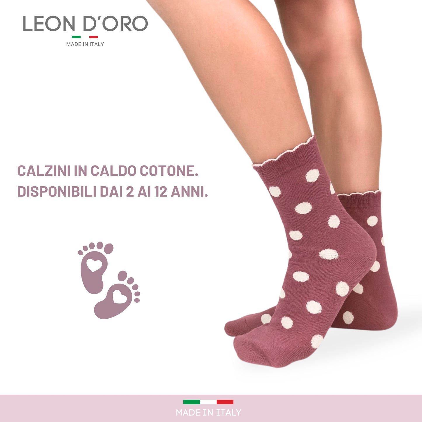 Calzini Bambina Caldo Cotone 4 Paia Calze Bimba Calze Bambina invernali Made in Italy ASS1