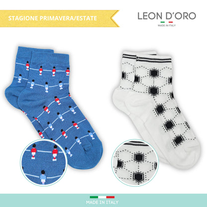 Calzini Bambino Cotone Filo di Scozia 4 Paia Calze leggere e traspiranti Made in Italy ASS2