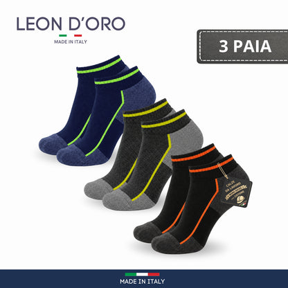 Calze da Lavoro Uomo Donna Corte in Cotone Punta e Tallone Rinforzati Traspiranti Supporto Arco Plantare Made in Italy