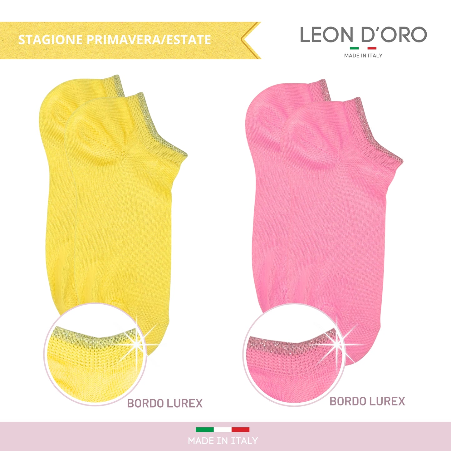 Calzini Fantasmini Bambina COTONE LEGGERO FILO DI SCOZIA 4 Paia Calze leggere e traspiranti Made in Italy ASS2