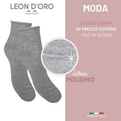 Calzini Donna Cotone Leggero 4 Paia di cui 1 in Omaggio Calze Donna Filo di scozia Made in Italy ASS2