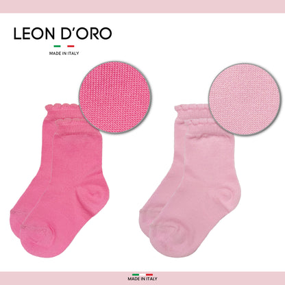 Calzini Neonata Cotone 4 Paia Calze leggere filo di scozia 6 12 18 mesi Made in Italy Tinta Unita