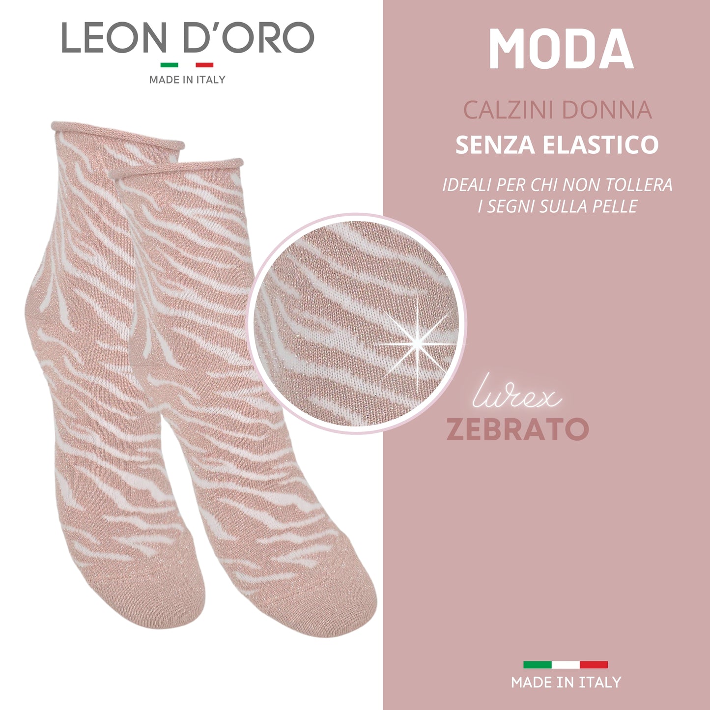 Calzini Senza Elastico Donna Cotone Leggero 3 Paia Calze Donna Viscosa Moda Made in Italy ASS1