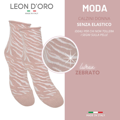 Calzini Senza Elastico Donna Cotone Leggero 3 Paia Calze Donna Viscosa Moda Made in Italy ASS1