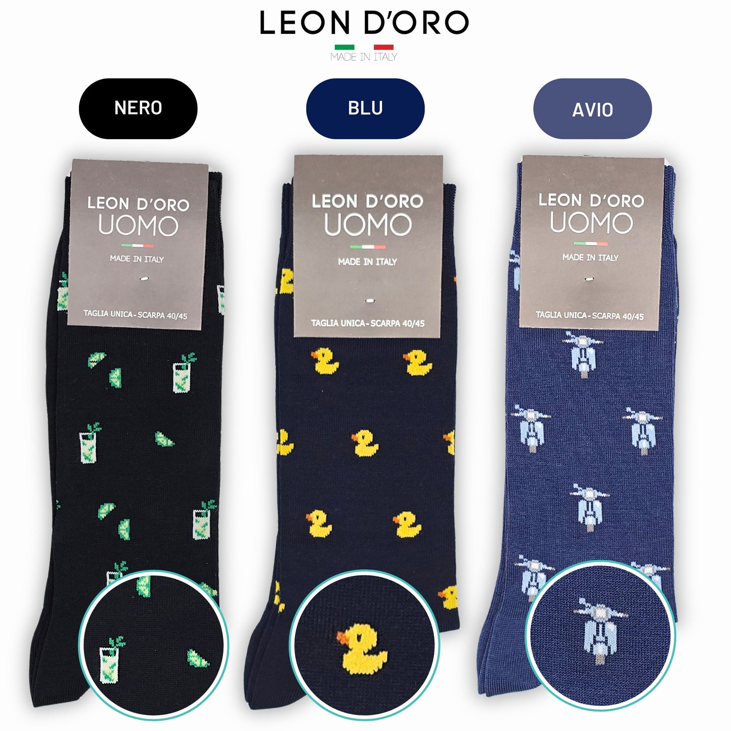 6 Paia Calze Uomo Filo Di Scozia - Fantasia Colorate, Cotone, Made In Italy - Foto 9