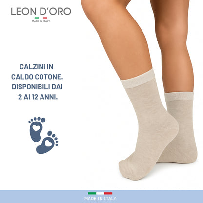 Calze Bambino in Cotone, Calzini Ragazzo per Scuola Tempo Libero in Caldo Cotone 6 Paia Made in Italy ASSM