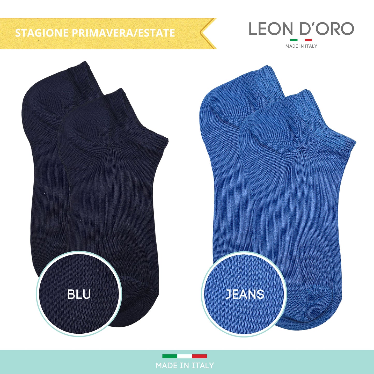 Calzini Fantasmini Bambino COTONE LEGGERO FILO DI SCOZIA 4 Paia, Calze leggere e traspiranti Made in Italy ASS2