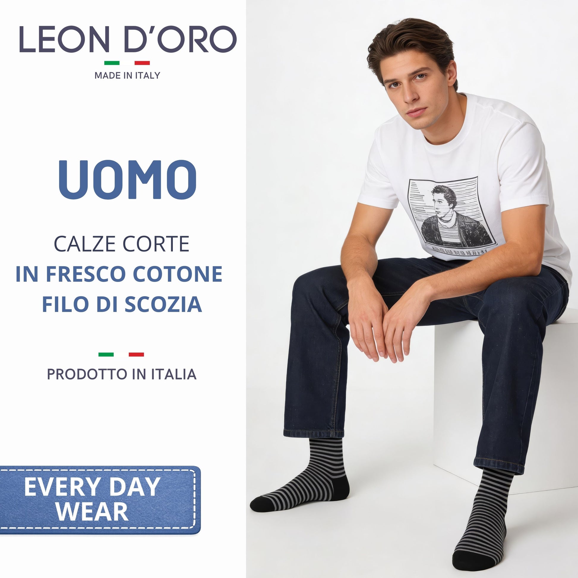 Minicalze Uomo Invisibili In Cotone Filo Scozia, Fantasia Quadretti Multicolor 3 Paia Copia