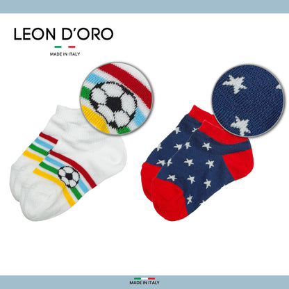 Calzini Corti Neonato Cotone 4 Paia Calze fantasmini leggeri filo di scozia 6 12 18 mesi Made in Italy  ASS1