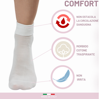Calzini Donna Sanitari Cotone filo di Scozia Calzini senza elastico Calze per Diabetici 6 paia