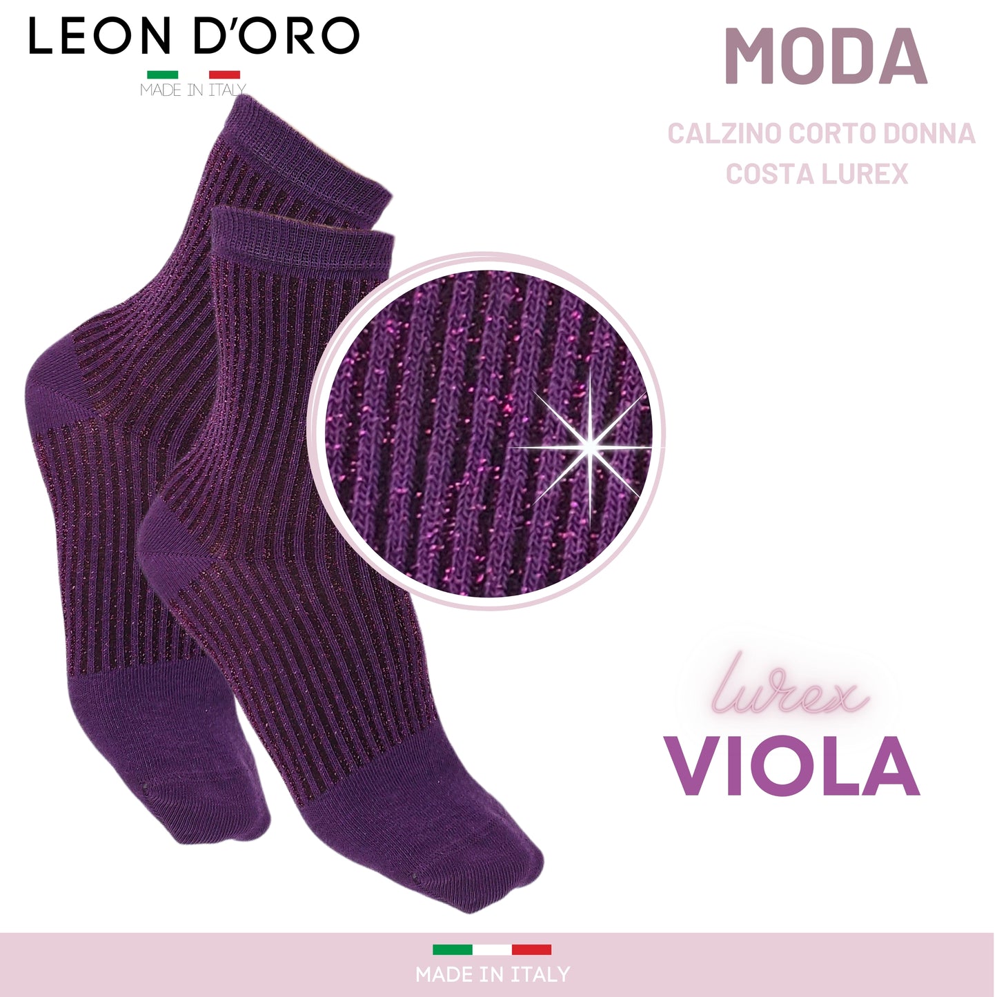 Calzini Donna Caldo Cotone 3 paia, Calzino Donna Corto, Calzini Donna senza elastico Moda Made in Italy ASS PINK