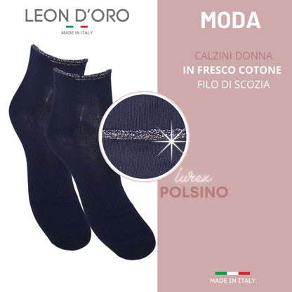 Calzini Donna Cotone Leggero 4 Paia di cui 1 in Omaggio Calze Donna Filo di scozia Made in Italy ASS2