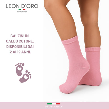 Calze Bambina in Cotone, Calzini Ragazza per Scuola Tempo Libero in caldo cotone 6 Paia ASSF2