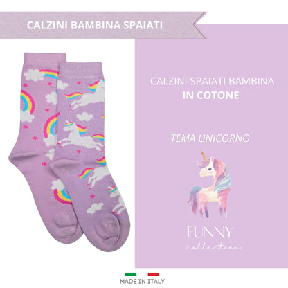 Calze Bambina in COTONE 3 Paia, Calzini Ragazza per Scuola Tempo Libero in cotone Made in Italy SPAIATI