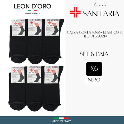 Calze per Diabetici 3 o 6 paia Calze Uomo Sanitarie Cotone filo di Scozia Calze Donna Senza Elastico calze  Made in Italy