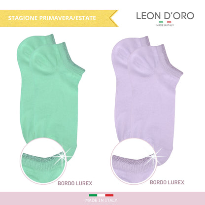 Calzini Fantasmini Bambina COTONE LEGGERO FILO DI SCOZIA 4 Paia Calze leggere e traspiranti Made in Italy ASS2