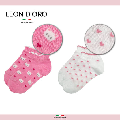 Fantasmini Neonata Cotone Leggero 4 Paia Calzini Bambina 6 12 18 mesi Made in Italy ASS1