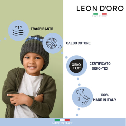 Calze Bambino in Cotone, Calzini Ragazzo per Scuola Tempo Libero in Caldo Cotone 6 Paia Made in Italy ASSM