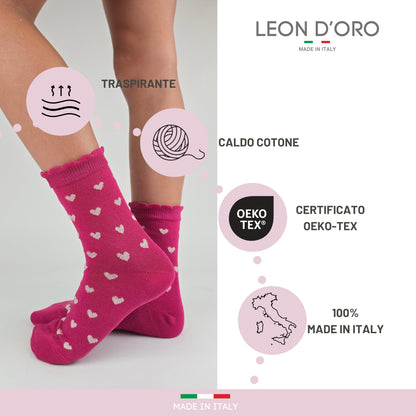 Calzini Bambina CALDO COTONE 4 Paia Calze Bimba Calze Bambina Made in Italy ASS3