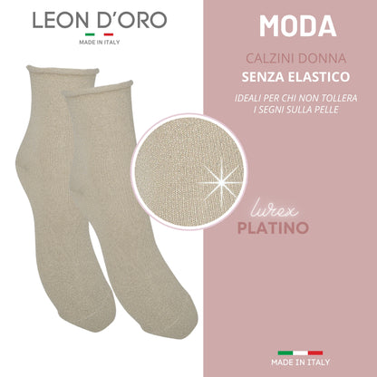 Calzini Senza Elastico Donna Cotone Leggero 3 Paia Calze Donna Viscosa Moda Made in Italy ASS1