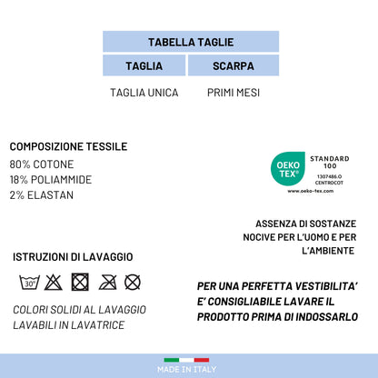 Calze Neonato Calzino Regalo Baby Shower Scarpine Babbucce bambini Primi Mesi Taglia Unica Made in Italy M-ASS2