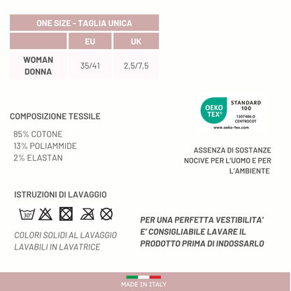 Calzini Costina Donna Cotone Leggero 3 Paia Calze Donna Filo di scozia Made in Italy NERO