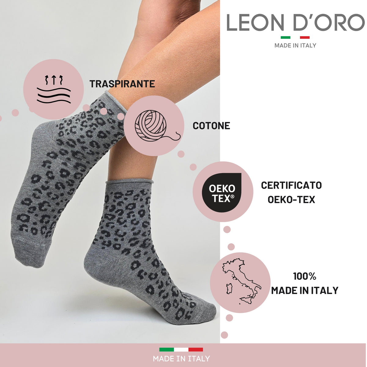 Calzini SENZA ELASTICO Donna CALDO COTONE Calze Donna Moda Made in Italy ASS2