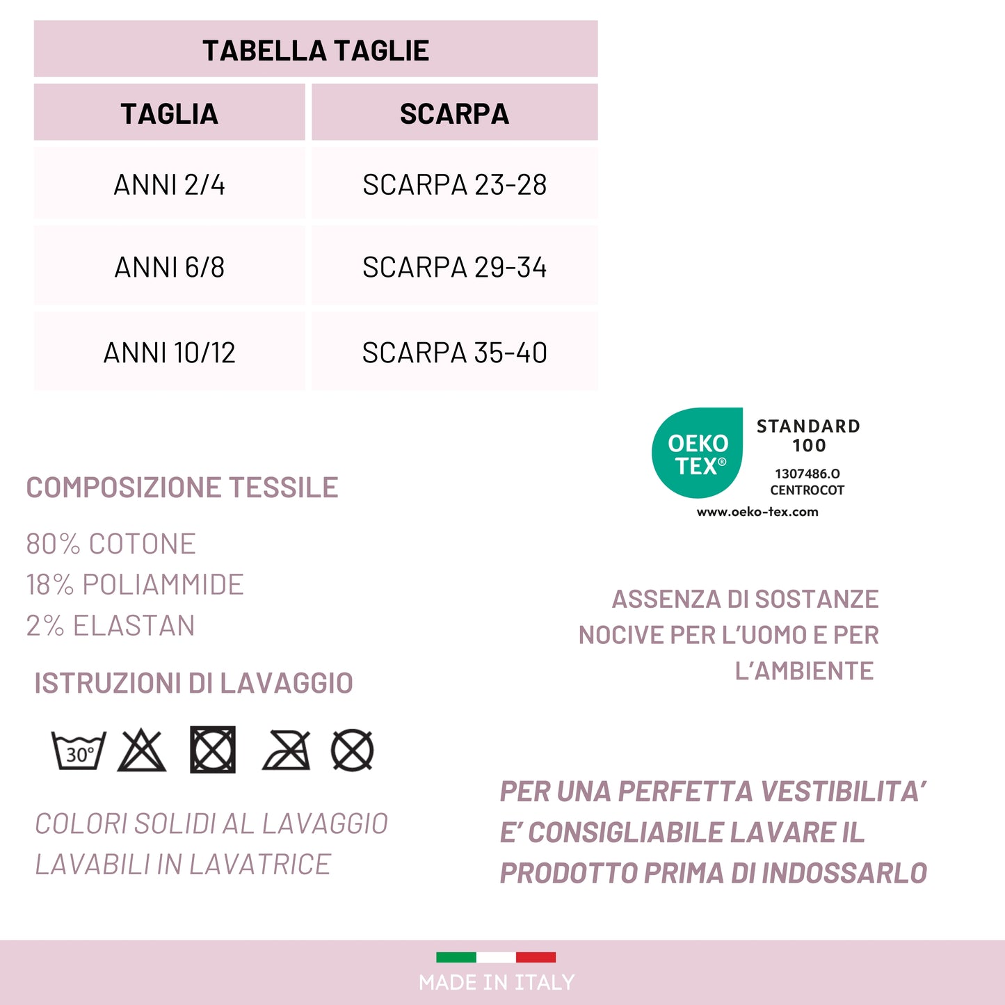 Calzini Bambina Caldo Cotone 4 Paia Calze Bimba Calze Bambina invernali Made in Italy ASS2
