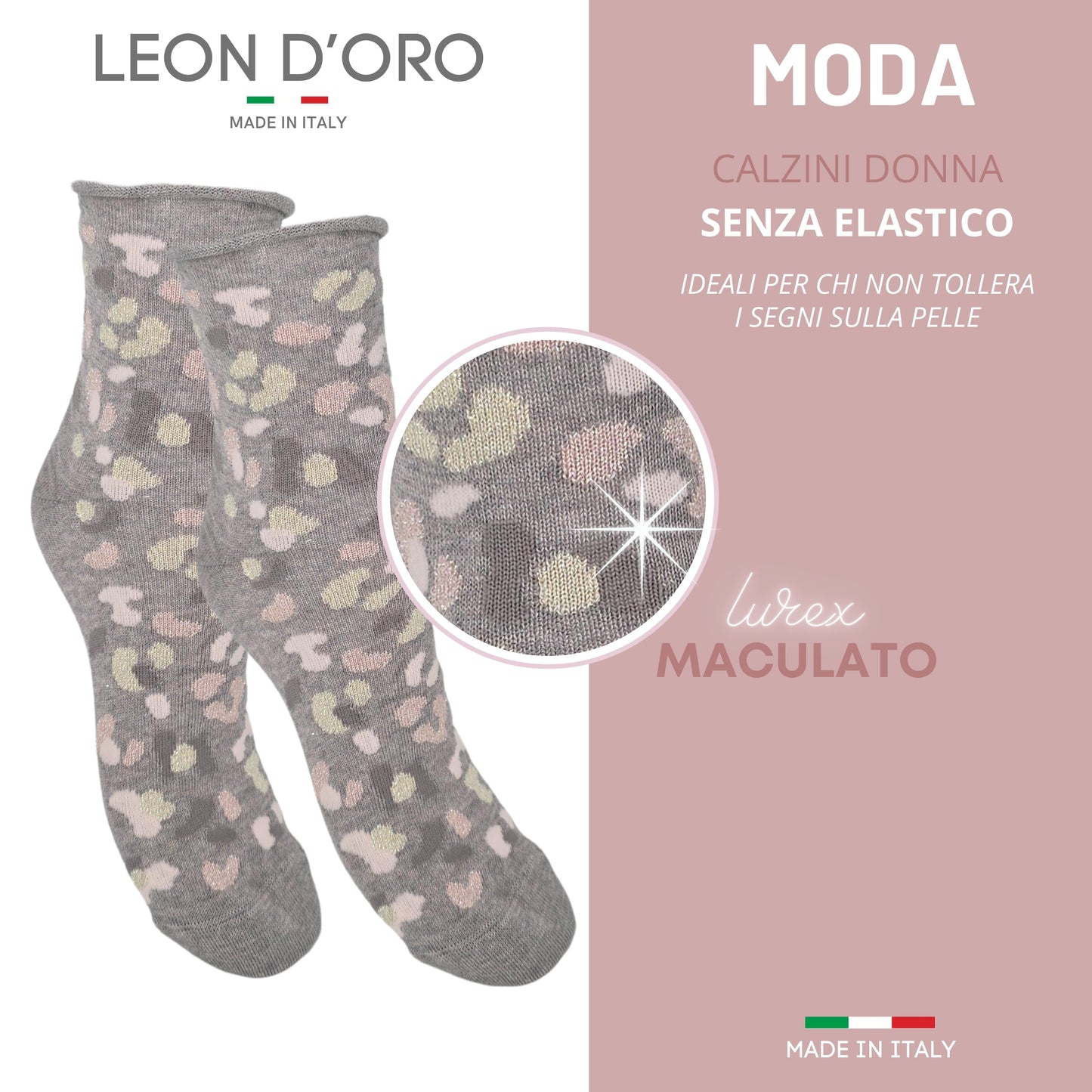 Calzini Senza Elastico Donna Cotone Leggero 3 Paia Calze Donna Viscosa Moda Made in Italy ASS1