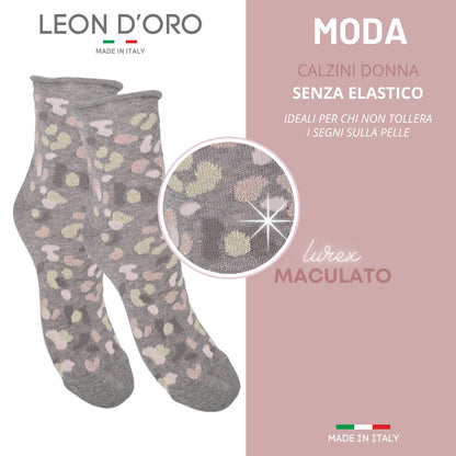 Calzini Senza Elastico Donna Cotone Leggero 3 Paia Calze Donna Viscosa Moda Made in Italy ASS1