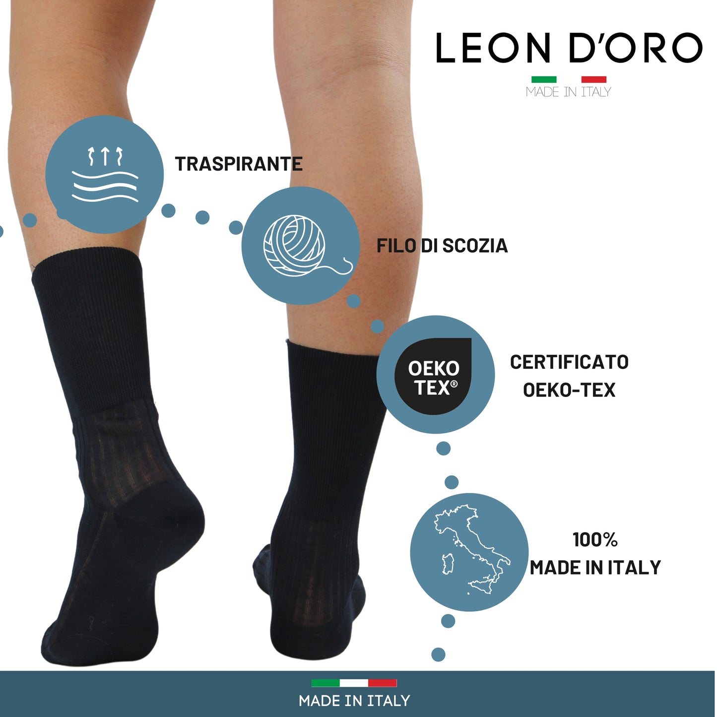 Calze Uomo Diabetici cotone filo di scozia Super Leggere CALZE SANITARIE Calze a costina SENZA ELASTICO 6 PAIA CALZE MADE IN ITALY