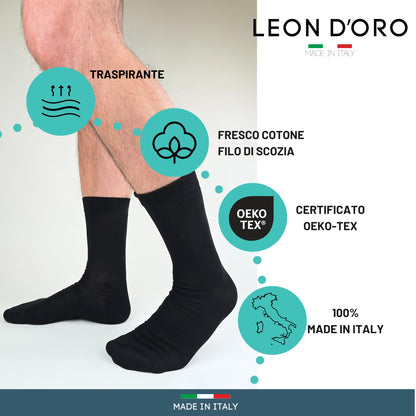 Calze Uomo Cotone corte 6 Paia calze uomo calze Filo di Scozia Moda in Italy TINTA UNITA