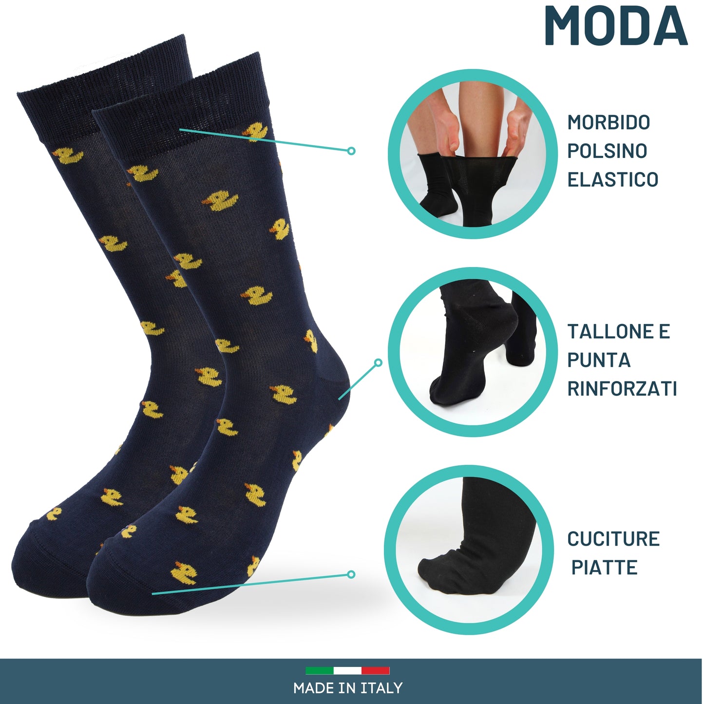 Calze Uomo Cotone Disegni Divertenti corte 6 Paia calze uomo Fantasia calze Filo di Scozia Moda in Italy